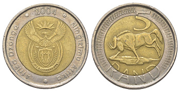 ЮАР 5 рандов 2004 KM 281 биметалл 4626-825