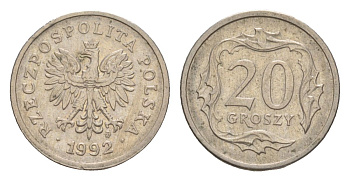 Польша 20 грошей 1992 Y 280 медно-никель 4625-1161