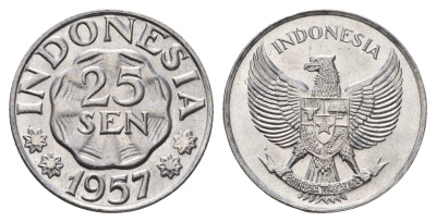 Индонезия 25 сенов 1957 KM 11 алюминий UNC 4119-634