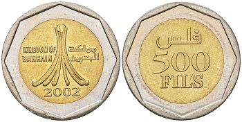 Бахрейн 500 филсов 2002 KM 27 биметалл UNC 4619-237