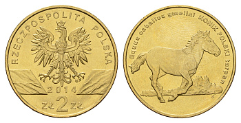 Польша 2 злотых 2014 серия сохраним природу, польский коник Y 896 нордик UNC 3459-714