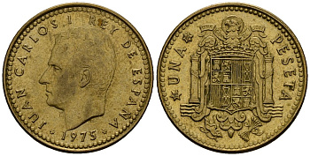 Испания 1 песета 1975 Хуан Карлос I (1975-2014) KM 806 алюминиевая бронза 4176-352