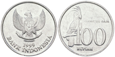 Индонезия 100 рупий 1999 черный пальмовый какаду KM 61 алюминий aUNC 4604-1112