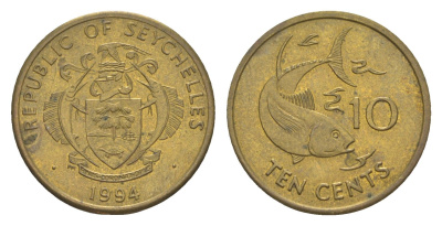 Сейшельские Острова (Сейшелы) 10 центов 1994 KM 48 латунь UNC 4189-531
