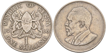 Кения 1 шиллинг 1966 Джомо Кениата KM 5 медно-никель 4126-934