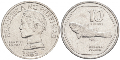 Филиппины 10 сентимо 1983 FAO, ошибка - PYGMEA KM 240 алюминий UNC M24-11