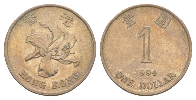 Гонконг 1 доллар 1994 KM 69a медно-никель 4646-736
