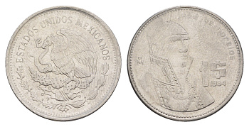 Мексика 1 песо 1984 Mo KM 496 медно-никель UNC 4637-624