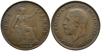 Великобритания 1 пенни 1935 Георг V (1910-1936) КМ 838, Spink 4055 бронза 73-912
