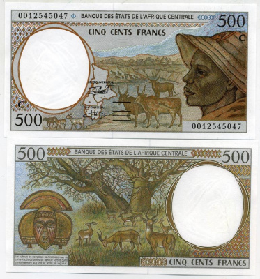 Центрально-Африканские штаты 500 франков 2000 C, Конго Pick 101C g бумага UNC (пресс) 448-153-3