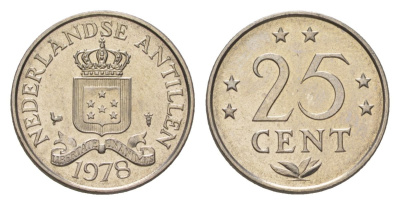 Нидерландские Антильские острова (Нидерландские Антилы) 25 центов 1978 KM 11 никель UNC 4627-713