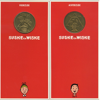 Бельгия медаль 1995 50 лет мультфильму (1945-1995), в оригинальном буклете UNC 7-4-56