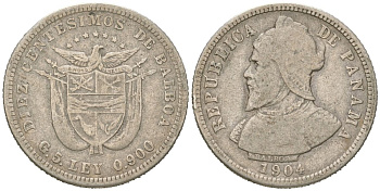 Панама 10 сентесимо 1904 KM 3 серебро 110-1057