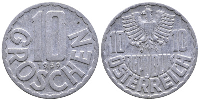 Австрия 10 грошей 1959 KM 2878 алюминий 26-1159