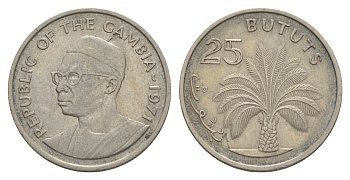 Гамбия 25 бутутов 1971 KM 11 медно-никель 4641-946