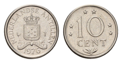 Нидерландские Антильские острова (Нидерландские Антилы) 10 центов 1976 Юлиана (1948-1980) KM 10 никель UNC 4588-732