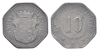 Людвигсхафен-ам-Райн 10 пфеннигов ND (1917) Funck 308.2, Men05 15649.3, Men18 19617.3 цинк 4708-828