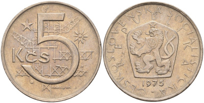Чехословакия 5 крон 1975 KM 60 медно-никель 4150-1131