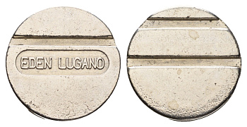 Швейцария, Лугано жетон отеля "eden lugano" диаметр 24 мм, вес 5,4 гр никель 4670-534