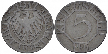 ДОРТМУНД 5 ПФЕННИГОВ 1917 НОТГЕЛЬД цинк 3856-1013