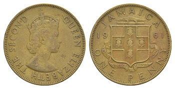 Ямайка 1 пенни 1961 Елизавета II (1952-2022) KM 37 никель латунь 4626-821