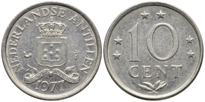 Нидерландские Антилы 10 центов 1977 Юлиана (1948-1980) KM 10 никель 192-861