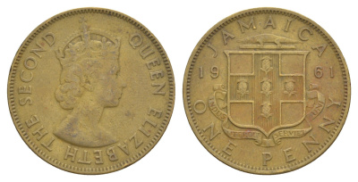 Ямайка 1 пенни 1961 Елизавета II (1952-2022) KM 37 никель латунь 4626-821