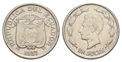 Эквадор 1 сукре 1937 KM 78.1 никель 4641-627