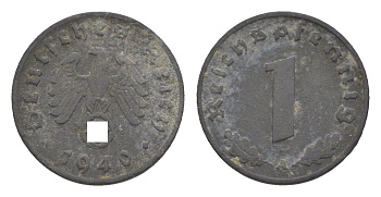 Германия 1 рейхспфенниг 1940 A KM 97, J. 369 цинк 4615-128