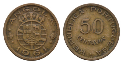 Ангола 50 сентаво 1961 KM 75 бронза 4702-351