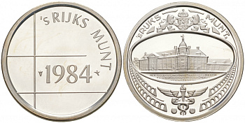 НИДЕРЛАНДЫ ЖЕТОН 1984 МОНЕТНЫЙ ДВОР серебро 02-227-36