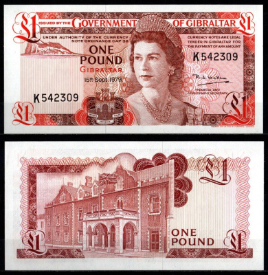 Гибралтар 1 фунт 1979 Pick 20 b бумага UNC (пресс) 8603-2-2-1