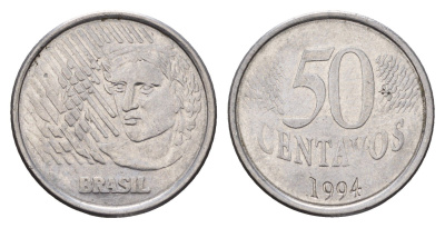 Бразилия 50 сентаво 1994 KM 635 нержавеющая сталь 4114-916