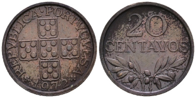 Португалия 20 сентаво 1972 KM 595 бронза 4147-613