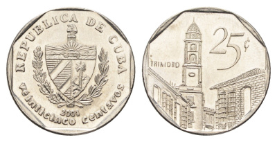 Куба 25 сентаво 2001 площадь в Тринидаде KM 577 сталь плакированная никелем UNC 4663-847