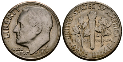 США 10 центов (дайм) 1978 D, Рузвельт KM 195a медь плакированная медно-никелем 4164-953