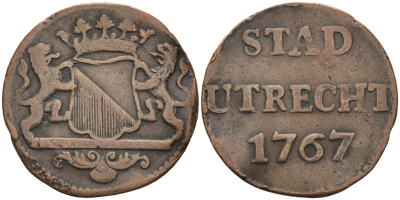 Утрехт (Utrecht), Нидерланды 1 дуит 1767 KM 91 медь 4577-235