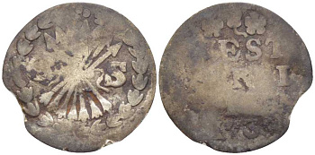 ЗАПАДНАЯ ФРИСЛАНДИЯ, НИДЕРЛАНДЫ 1 СТЮЙВЕР 1739 KM 120 серебро 116-131