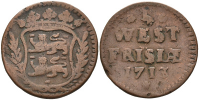 Западная Фризия (West Frisia), Нидерланды 1 дуит 1713 KM 100 медь 4577-217