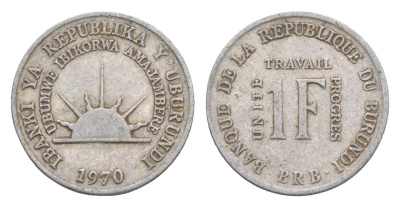 Бурунди 1 франк 1970 KM 18 алюминий 4649-418