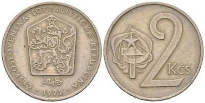 Чехословакия 2 кроны 1972 KM 75 медно-никель 4616-1136