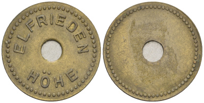 Германия жетон ND Elfrieden, Hohe, со счетным отверстием латунь 60-811