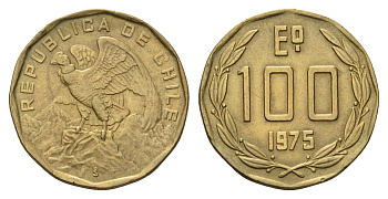 Чили 100 эскудо 1975 KM 202 никель латунь 4620-245
