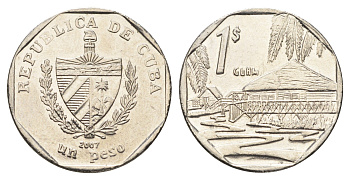 Куба 1 песо 2007 хижины Гуама KM 579 сталь плакированная никелем aUNC 4663-855