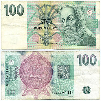 Чехия 100 крон 1995 Карл IV Pick 12 a бумага 7551-5-4-2