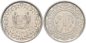 Суринам 1 цент 1975 KM 11а алюминий 4580-235