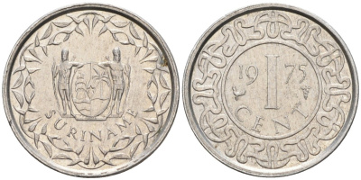 Суринам 1 цент 1975 KM 11а алюминий 4580-235