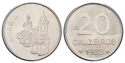 Бразилия 20 крузейро 1983 KM 593.1 нержавеющая сталь UNC 4646-955
