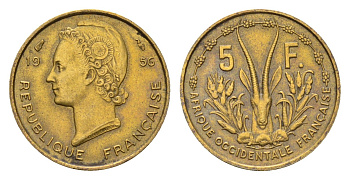 Французская Западная Африка 5 франков 1956 KM 5 медь алюминий 4669-452