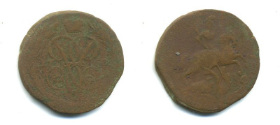 РОССИЯ 1 КОПЕЙКА 1760 медь 61-824